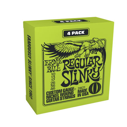 Picture of Ernie Ball Regular Slinky Nickel Wound Electric Guitar Strings Amazon Exclusive 4-Pack - 10-46 Gauge