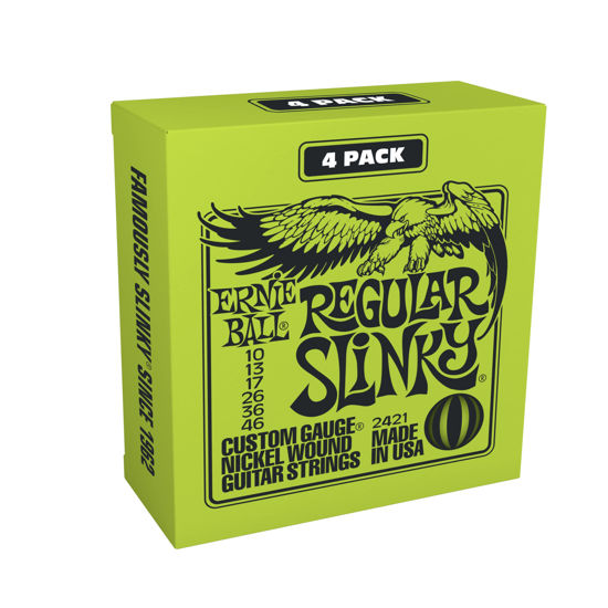 Picture of Ernie Ball Regular Slinky Nickel Wound Electric Guitar Strings Amazon Exclusive 4-Pack - 10-46 Gauge