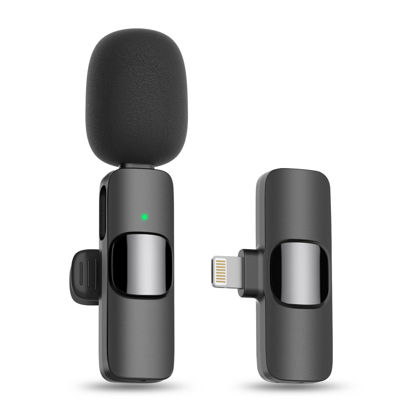 Picture of MAYBESTA Bluetooth Mini Microphone for iPhone, iPad - Wireless Lavalier Lapel Mic for Video Recording - Clip on Shirt Phone Microphones for Tiktok YouTube Interview Podcast