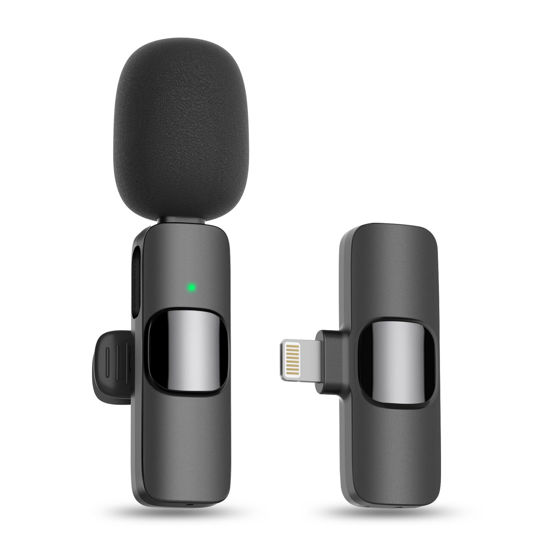 Picture of MAYBESTA Bluetooth Mini Microphone for iPhone, iPad - Wireless Lavalier Lapel Mic for Video Recording - Clip on Shirt Phone Microphones for Tiktok YouTube Interview Podcast