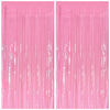Picture of 2 Pack Foil Curtain Pink Backdrop Streamers Metallic Tinsel Fringe Curtains Photo Booth Props for Birthday Wedding Engagement Bachelorette Christmas Holiday Celebration Party Decorations