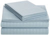 Picture of Amazon Basics Deluxe Microfiber Sheet Set, 4 pieces, Queen, Spa Blue Striped