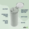 Picture of Ello Cooper 18oz Kids Stainless Steel Water Bottle with Straw and Carry Handle, Double Walled and Vacuum Insulated Metal, Leak Proof Locking Lid with Soft Silicone Spout, Reusable, BPA Free, Sage
