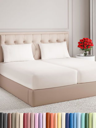 Picture of Split King Size 5 Piece Sheet Set - Comfy Breathable & Cooling Bed Sheets Set - Hotel Luxury Bedding for Women, Men, Kids & Teens - Deep Pockets, Easy-Fit and Wrinkle Free - Oeko-Tex - Antique White