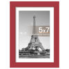 Picture of upsimples 5x7 Picture Frame, Display Pictures 4x6 with Mat or 5 x 7 Without, Wall Hanging Photo Frames, Red, 1 Pack