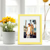 Picture of upsimples 8x10 Picture Frame, Display Pictures 5x7 with Mat or 8 x 10 Without, Wall Hanging Photo Frames, Yellow, 1 Pack
