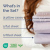 Picture of King Size 4 Piece Sheet Set - Comfy Breathable & Cooling Sheets - Hotel Luxury Bed Sheets for Women & Men - Deep Pockets, Easy-Fit, Soft & Wrinkle Free Sheets - Light Lavender Oeko-Tex Bed Sheet Set