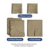 Picture of Split King Size 5 Piece Sheet Set - Comfy Breathable & Cooling Sheets - Hotel Luxury Bed Sheets for Women & Men - Deep Pockets, Easy-Fit, Soft and Wrinkle Free Sheets - Khaki Oeko-Tex Bed Sheet Set