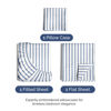 Picture of Twin XL Size 3 Piece Sheet Set - Comfy Breathable & Cooling Bed Sheets Set - Hotel Luxury Bedding for Women, Men, Kids & Teens - Deep Pockets, Easy-Fit, Soft & Wrinkle Free - Oeko-Tex - Blue Stripes