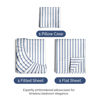 Picture of Twin Size 3 Piece Sheet Set - Comfy Breathable & Cooling Bed Sheets Set - Hotel Luxury Bedding for Women, Men, Kids & Teens - Deep Pockets, Easy-Fit, Soft and Wrinkle Free - Oeko-Tex - Blue Stripes