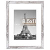 Picture of upsimples 8.5 By 11 Picture Frame, Display Pictures 6x8 with Mat or 8.5 x 11 Without, Wall Hanging Photo Frames, Rustic White, 1 Pack