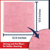 Picture of USANOOKS Microfiber Cleaning Cloth Light Pink - 12 Pcs 12.5"x12.5" - High Performance - 1200 Washes, Ultra Absorbent Towels Weave Grime & Liquid for Streak-Free Mirror Shine - Car Washing Cloth