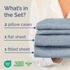 Picture of King Size 4 Piece Sheet Set - Breathable & Cooling Bed Sheets Set - Hotel Luxury Bedding for Women, Men, Kids & Teens - Deep Pockets, Easy-Fit Soft & Wrinkle Free - Oeko-Tex - Blue Heathered Sheets