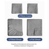 Picture of Full Size 4 Piece Sheet Set - Breathable & Cooling Bed Sheets Set - Hotel Luxury Bedding for Women, Men, Kids & Teens - Deep Pockets, Easy-Fit, Soft, Wrinkle Free - Oeko-Tex - Grey Heathered Sheets
