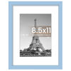 Picture of upsimples 8.5 By 11 Picture Frame, Display Pictures 6x8 with Mat or 8.5 x 11 Without, Wall Hanging Photo Frames, Blue, 1 Pack