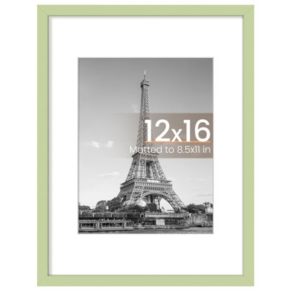 Picture of upsimples 12x16 Picture Frame, Display Pictures 8.5x11 with Mat or 12 x 16 Without, Wall Hanging Poster Frames, Green, 1 Pack