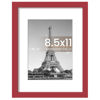 Picture of upsimples 8.5 By 11 Picture Frame, Display Pictures 6x8 with Mat or 8.5 x 11 Without, Wall Hanging Photo Frames, Red, 1 Pack