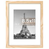 Picture of upsimples 8.5 By 11 Picture Frame, Display Pictures 6x8 with Mat or 8.5 x 11 Without, Wall Hanging Photo Frames, Natural, 1 Pack