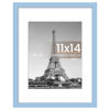 Picture of upsimples 11x14 Picture Frame, Display Pictures 8x10 with Mat or 11 x 14 Without, Wall Hanging Photo Frames, Blue, 1 Pack