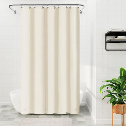 Picture of Barossa Design 54W x 78H Stall Shower Curtain Liner Beige - Waterproof Lightweight PEVA Plastic Shower Liner with 3 Magnets & Metal Grommets - Beige
