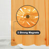 Picture of Barossa Design Extra Long Shower Curtain Liner with 3 Magnets - 72" x 84" XL, Waterproof PEVA Lightweight Shower Liner for Bathroom, PVC Free, Metal Grommets - Clear Orange, 72x84
