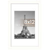 Picture of upsimples 8x12 Picture Frame, Display Pictures 6x8 with Mat or 8x12 Without Mat, Wall Hanging Photo Frame, White, 1 Pack
