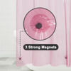 Picture of Barossa Design Clear Pink Long Shower Curtain Liner 78" Height - 3 Magnets & Waterproof Lightweight PEVA Shower Liner for Bath Tub, PVC Free, Metal Grommets, Clear Pink, 72x78