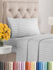 Picture of Twin XL Size 3 Piece Sheet Set - Comfy Breathable & Cooling Sheets - Hotel Luxury Bed Sheets for Women & Men - Deep Pockets, Easy-Fit, Soft & Wrinkle Free Sheets - Grey Stripes Oeko-Tex Bed Sheet Set