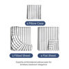 Picture of Twin XL Size 3 Piece Sheet Set - Comfy Breathable & Cooling Sheets - Hotel Luxury Bed Sheets for Women & Men - Deep Pockets, Easy-Fit, Soft & Wrinkle Free Sheets - Grey Stripes Oeko-Tex Bed Sheet Set