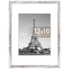 Picture of upsimples 12x16 Picture Frame, Display Pictures 8.5x11 with Mat or 12 x 16 Without, Wall Hanging Poster Frames, Rustic White, 1 Pack
