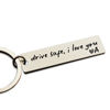 Picture of HubbgDesign Key Chain Drive Safe I Love You Engraved Initial Personalized Gift for Husband Boyfriend Stainless Steel Keychain Gift Car Accessories New Drive Gift Brother Valentine's Gifts (A)