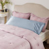 Picture of Bedsure Body Pillow Cover Stone Blue 20x54 Inches - Super Soft Silky Satin Long Pillowcase - Envelope Closure Body Pillow Pillowcase for Adults Pregnant Women