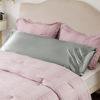 Picture of Bedsure Body Pillow Cover 20x54 Inches - Grey Satin Similar to Silk Pillowcase for Hair and Skin, Cooling and Silky Long Body Pillow Pillowcase with Envelope Closure, Gifts for Women Men