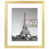 Picture of upsimples 10x12 Picture Frame, Display Pictures 7x9 with Mat or 10x12 Without Mat, Wall Hanging Photo Frame, Gold, 1 Pack