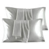 Picture of Bedsure Satin Pillowcase for Hair and Skin Queen - Silver Grey Silky Pillowcase 20x30 Inches - Set of 4 with Envelope Closure, Similar to Silk Pillow Cases, Gifts for Women Men