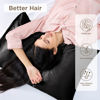 Picture of Bedsure Satin Pillowcases Standard Set of 4 - Black Silk Pillow Cases for Hair and Skin 20x26 inches, Satin Pillow Covers 4 Pack with Envelope Closure, Gifts for Women Men