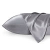 Picture of Bedsure King Size Satin Pillowcase Set of 2 - Dark Grey Silky Pillow Cases for Hair and Skin 20x36 Inches, Pillow Covers with Envelope Closure, Similar to Silk Pillow Cases, Gifts for Women Men
