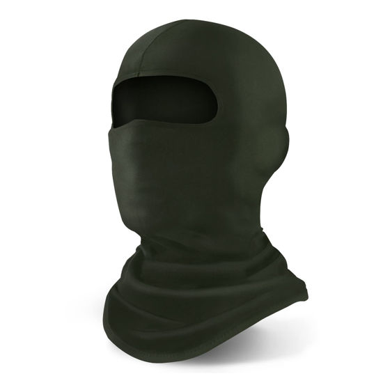 Picture of YESLIFE Army Green Ski Mask, Face Mask for Men and Women, Skiing, Snowboarding, Motorcycle, UV Protection & Wind Protection, Hat