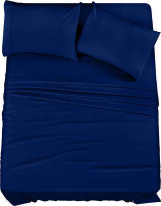 Picture of Utopia Bedding Full Bed Sheets Set - 4 Piece Bedding - Brushed Microfiber - Shrinkage and Fade Resistant - Easy Care (Full, Royal Blue)