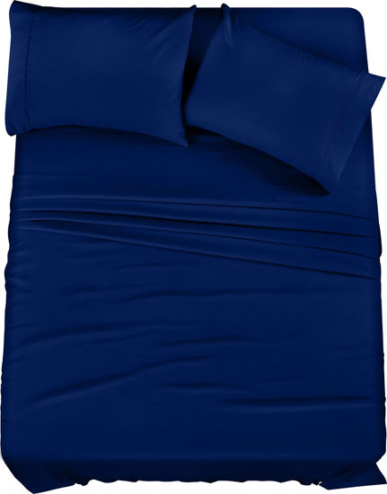 Picture of Utopia Bedding Full Bed Sheets Set - 4 Piece Bedding - Brushed Microfiber - Shrinkage and Fade Resistant - Easy Care (Full, Royal Blue)