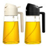 Picture of YARRAMATE 2Pcs Olive Oil Dispenser, 2 in 1 Oil Sprayer for Cooking, 16oz/470ml Glass Oil Spray Bottle, Food-grade Oil Dispenser and Oil Sprayer for Kitchen, Salad, Frying, BBQ (White &Black)
