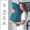 Picture of Mulberry Silk Pillow Cases for Hair and Skin Queen Size Silk Pillowcase with Zipper Soft Breathable Smooth Cooling Satin Silk Pillow Covers for Sleeping (Teal,20"X 30",1Pcs)