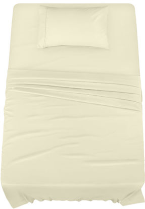 Picture of Utopia Bedding Twin Bed Sheets Set - 3 Piece Bedding - Brushed Microfiber - Shrinkage and Fade Resistant - Easy Care (Twin, Ivory)