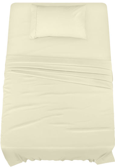 Picture of Utopia Bedding Twin Bed Sheets Set - 3 Piece Bedding - Brushed Microfiber - Shrinkage and Fade Resistant - Easy Care (Twin, Ivory)