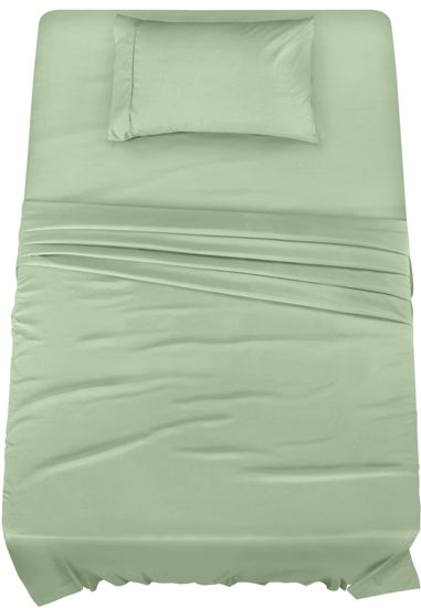 Picture of Utopia Bedding Twin Bed Sheets Set - 3 Piece Bedding - Brushed Microfiber - Shrinkage and Fade Resistant - Easy Care (Twin, Sage)