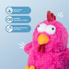 Picture of Best Pet Supplies Mrs. Cluck Interactive Squeaky Plush Toy for Small and Medium Breed Puppies or Dogs - Mrs. Cluck (Fuchsia)