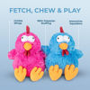 Picture of Best Pet Supplies Mrs. Cluck Interactive Squeaky Plush Toy for Small and Medium Breed Puppies or Dogs - Mrs. Cluck (Fuchsia)