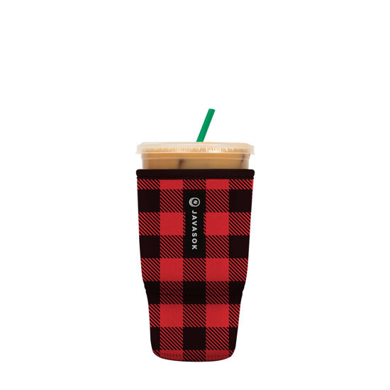 Picture of Sok It Java Sok Iced Coffee & Cold Soda Insulated Neoprene Cup Sleeve (Buffalo Check, Large: 30-32oz)
