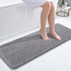 Picture of OLANLY Bathroom Rugs 47x17, Extra Soft Absorbent Chenille Bath Rugs, Rubber Backing Quick Dry, Machine Washable Bath Mats for Bathroom Floor, Tub and Shower, Home Decor Accessories, Grey