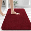 Picture of OLANLY Bathroom Rugs 30x20, Extra Soft Absorbent Chenille Bath Rugs, Rubber Backing Quick Dry, Machine Washable Bath Mats for Bathroom Floor, Tub and Shower, Home Decor Accessories, Red